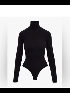 Commando Black Long-Sleeve Turtleneck Bodysuit